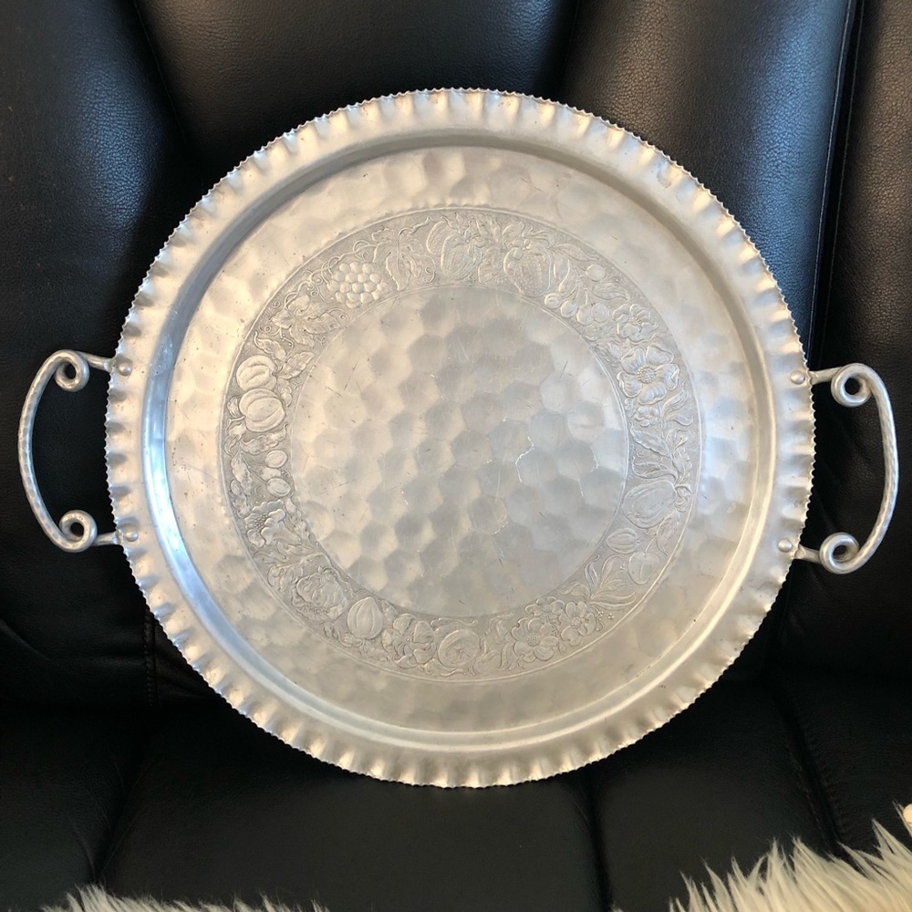 Vintage Cromwell Hand Wrought Aluminum Serving Tray
